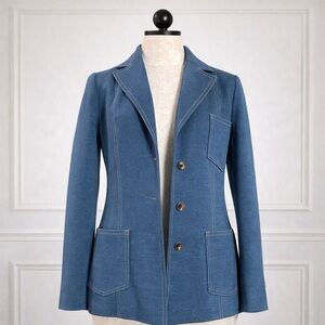 Vintage Blue Women's Tailored Blazer Jacket